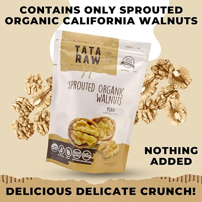 SPROUTED ORGANIC WALNUTS - PLAIN - NOTHING ADDED