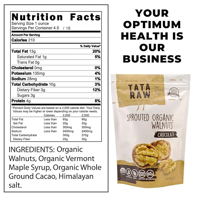 SPROUTED ORGANIC WALNUTS - CHOCOLATE