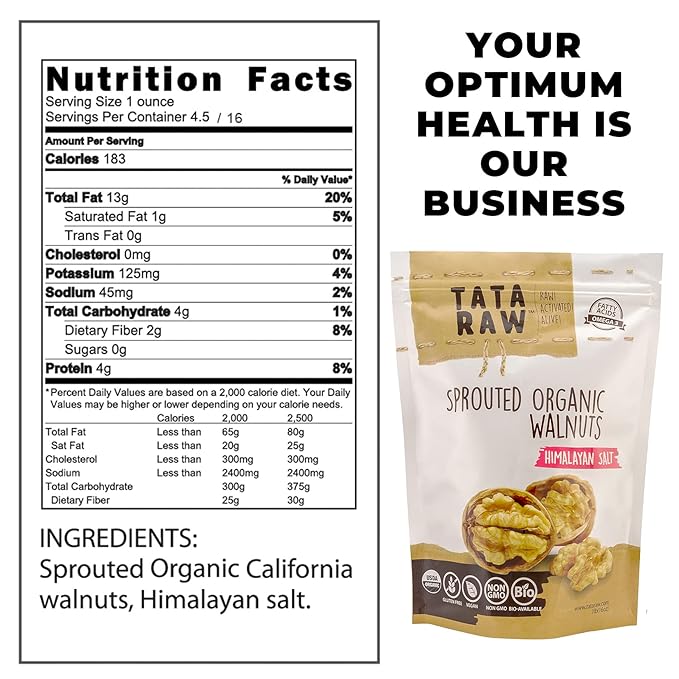 SPROUTED ORGANIC WALNUTS - HIMALAYAN SALT (NO MAPLE SYRUP)
