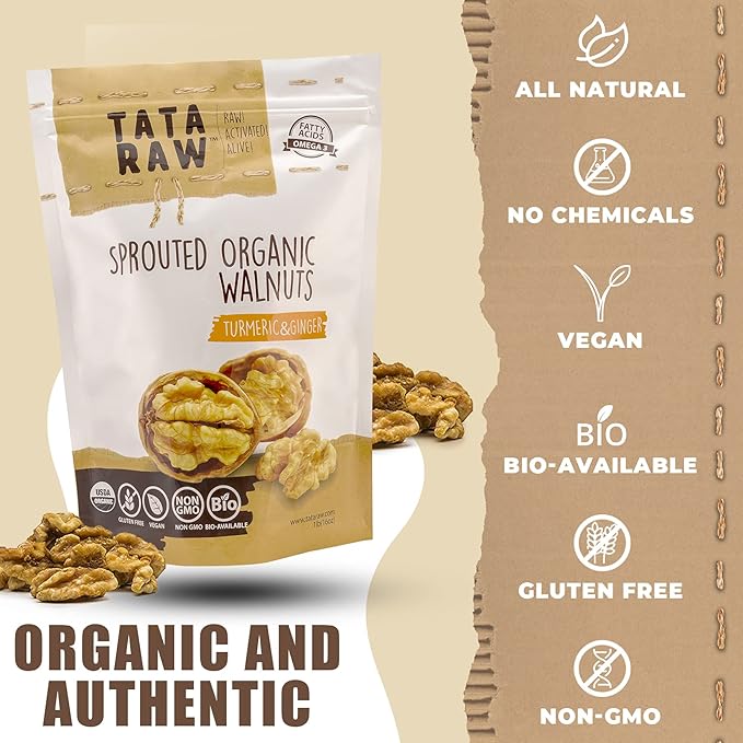 SPROUTED ORGANIC MAPLE WALNUTS - TURMERIC & GINGER