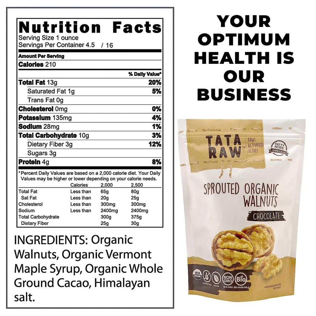 SPROUTED ORGANIC WALNUTS - CHOCOLATE