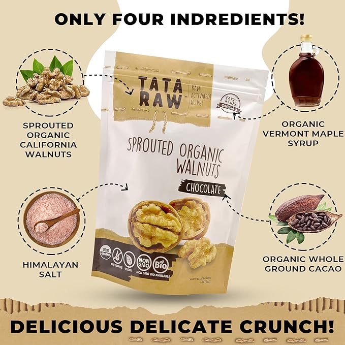 SPROUTED ORGANIC WALNUTS - CHOCOLATE