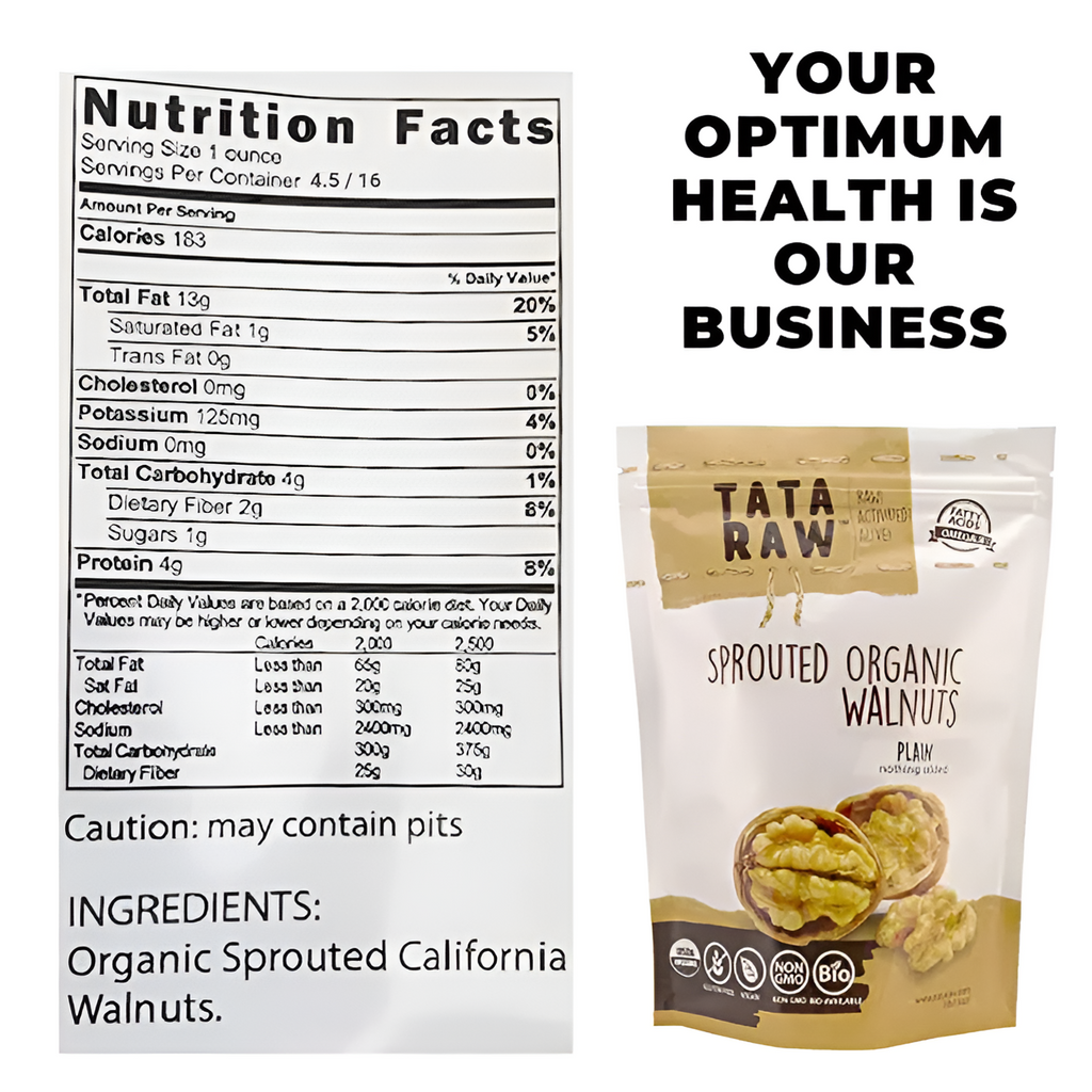 SPROUTED ORGANIC WALNUTS - PLAIN - NOTHING ADDED