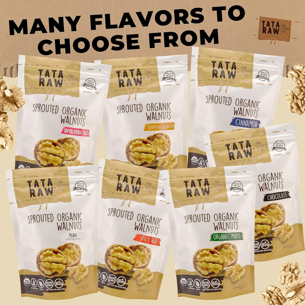SPROUTED ORGANIC WALNUTS - PLAIN - NOTHING ADDED