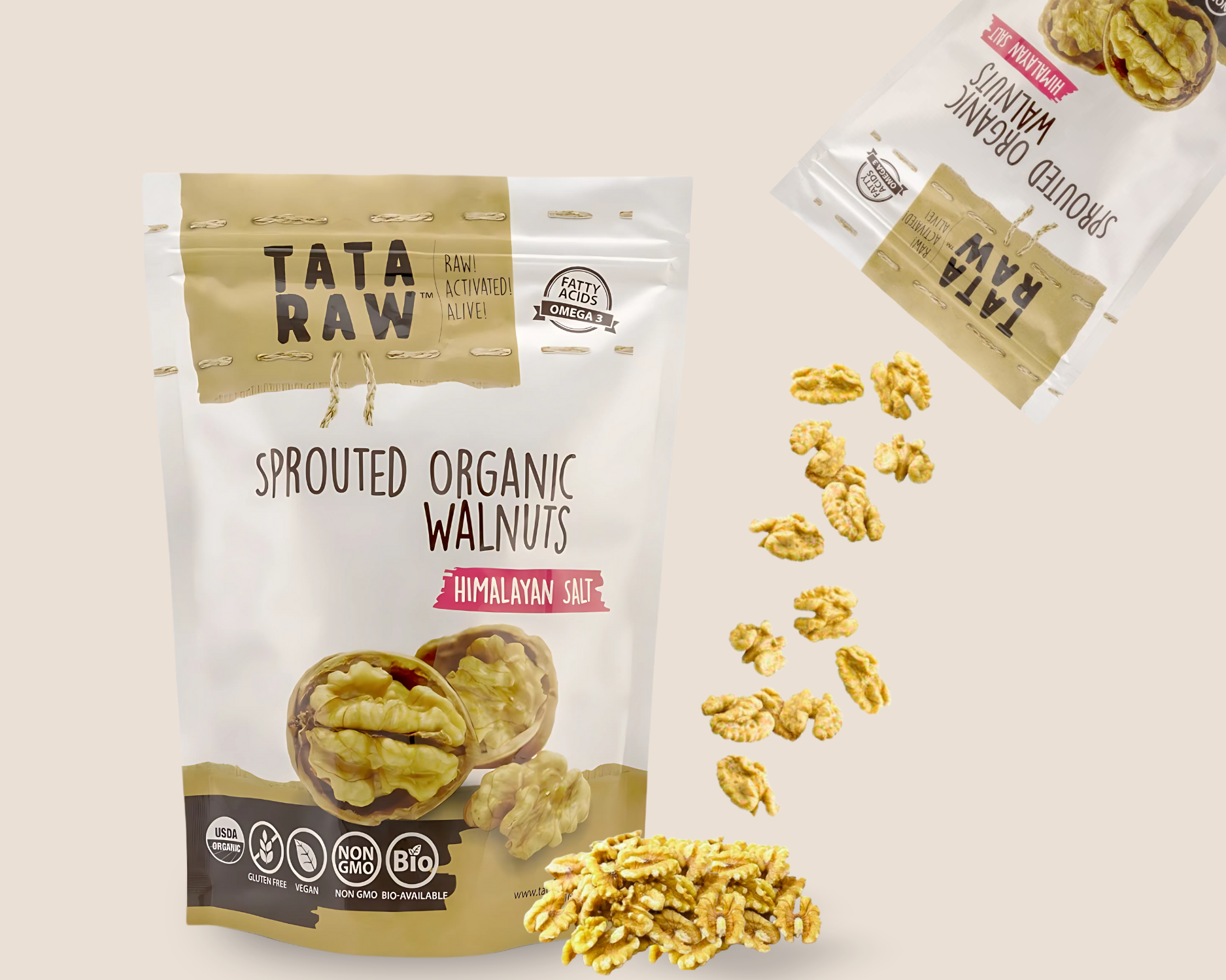 SPROUTED ORGANIC WALNUTS - HIMALAYAN SALT (NO MAPLE SYRUP)